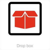 Drop box and logo icon concept vector