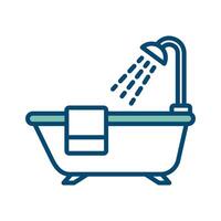 bañera icono vector diseño modelo en blanco antecedentes