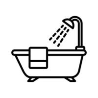 bañera icono vector diseño modelo en blanco antecedentes