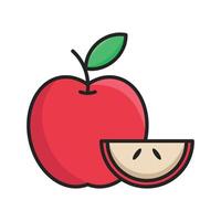 apple fruit icon vector design template in white background