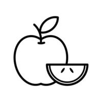 manzana Fruta icono vector diseño modelo en blanco antecedentes