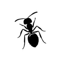 Silhouettes of ants. Free vector