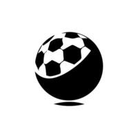 Soccer ball or football flat vector icon simple black style