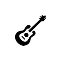 Acoustic and electric guitar outline musical instruments Vector isolated silhouette guitare doodle