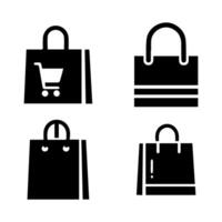 compras bolso siluetas vector