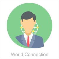 World Connection and global icon concept vector