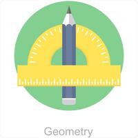 geometría y estudiar icono concepto vector