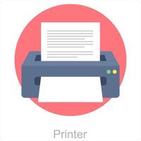 Printer and paper icon concept vector