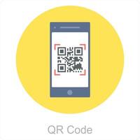 qr código y escanear icono concepto vector