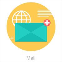 Mail and document icon concept vector