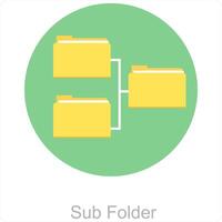 Sub Folder and folder icon concept vector