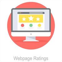 Webpage Ratings and webite icon concept vector