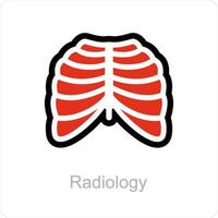 radiología y radiografía icono concepto vector