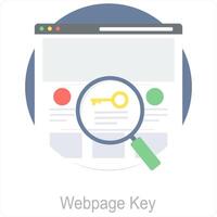 Webpage Key and web icon concept vector