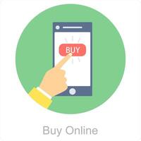 Buy Online and mobile icon concept vector