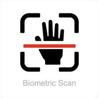 Biometric scan and scanning icon concept vector