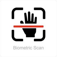 Biometric scan and scanning icon concept vector