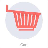 cart and basket icon concept vector