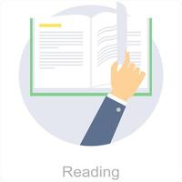 Reading and read icon concept vector