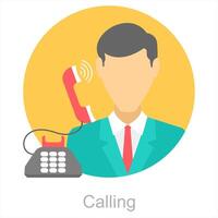 Calling and call icon concept vector