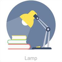 Lamp and study icon concept vector