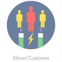 Attract Customer and attract icon concept vector