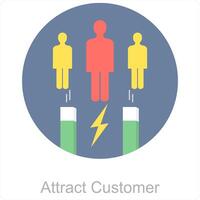 Attract Customer and attract icon concept vector