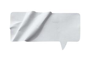 Bubble speech shape in white paper texture photo