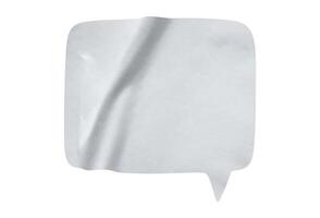 Bubble speech shape in white paper texture photo