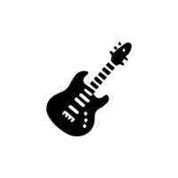 Acoustic and electric guitar outline musical instruments Vector isolated silhouette guitare doodle