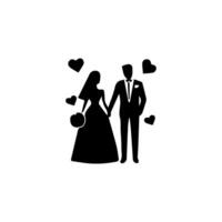 casado Pareja con decoración icono. mano dibujado estilo vector diseño ilustraciones.