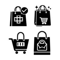 shopping bag silhouettes vector