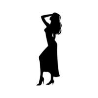 Vector silhouettes of business lady