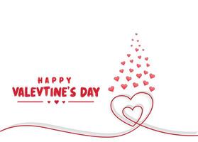 Valentine's day minimal line heart background with text space vector