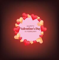 happy valentines day greeting with hearts design vector