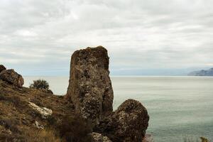 seascape with rocky cliffs photo