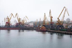 carga grúas, Odessa mar Puerto foto