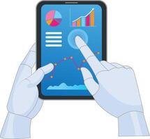 Robotic hand Data Analysis Assistant vector