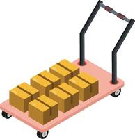 Warehouse Cart with Boxes vector