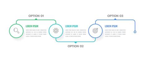 3 process infographic timeline to success. Infographic thin line design template. Vector illustration.