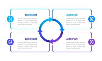 Infographic 4 cycle. 4 steps or options. Business infographic template. Vector illustration.