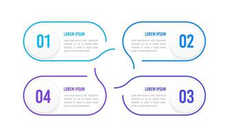 4 process infographic line design template. Diagram, report, business presentation. Vector illustration.