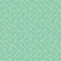 Seamless abstract geometric green japanese overlapping circles lines and waves pattern vector