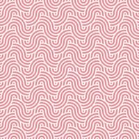 Seamless abstract pink geometric japanese circles lines and waves pattern vector