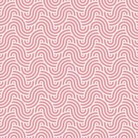 Seamless abstract pink geometric japanese circles lines and waves pattern vector