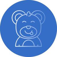 Tongue Gradient Line Circle Icon vector