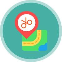 Haircut Flat Multi Circle Icon vector