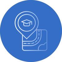 University Gradient Line Circle Icon vector