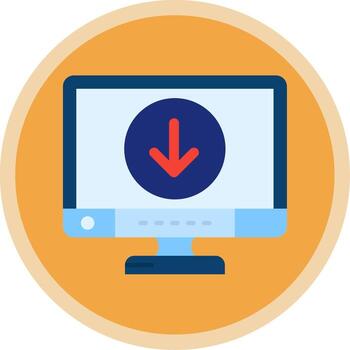 Down Flat Multi Circle Icon vector