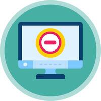 Stop Flat Multi Circle Icon vector